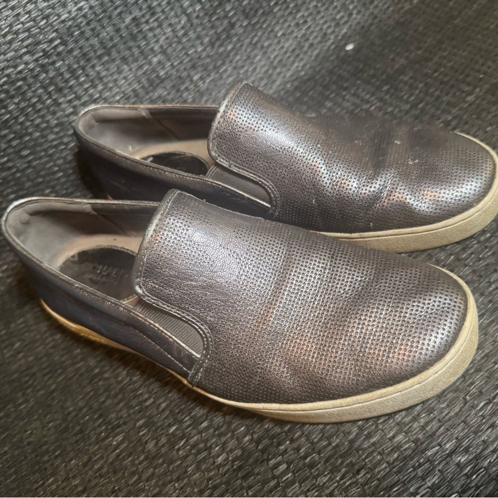 Michael Kors Black Leather Loafers Slip-On Flats